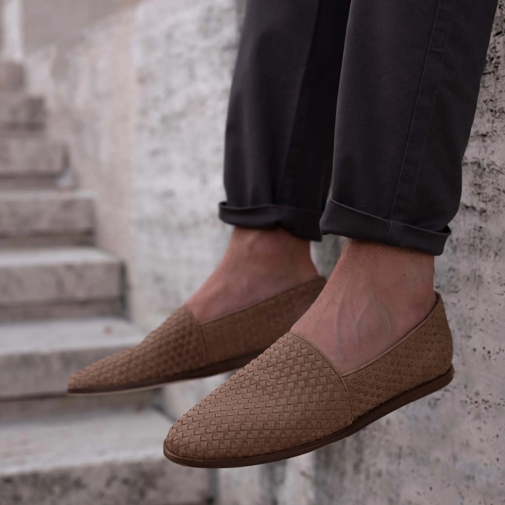 Nisolo Oxfords & Loafers-Alejandro Woven Slip On Woven Tobacco