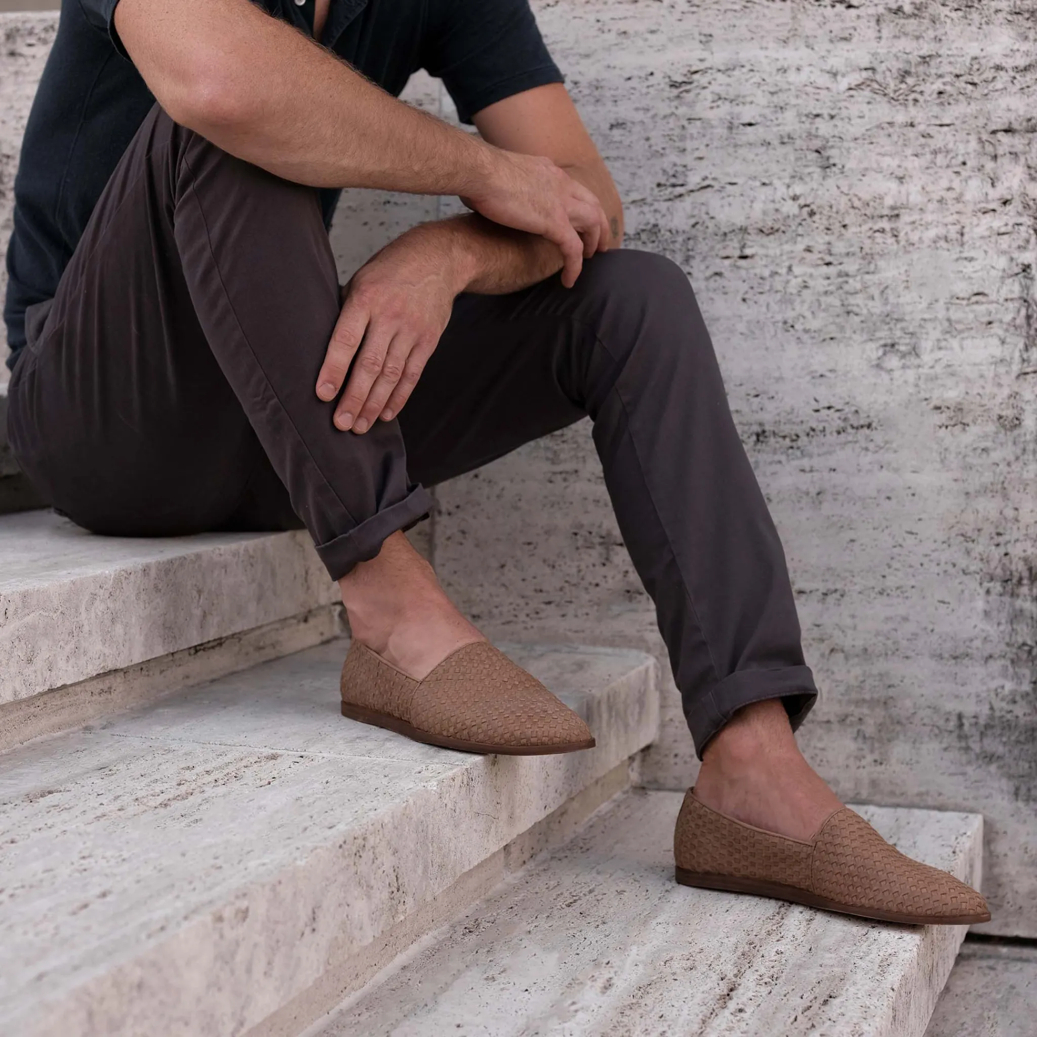 Nisolo Oxfords & Loafers-Alejandro Woven Slip On Woven Tobacco