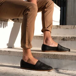 Nisolo Oxfords & Loafers-Alejandro Woven Slip On Woven Black