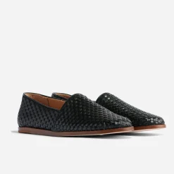 Nisolo Sandals & Slip Ons-Alejandro Woven Slip On Woven Black
