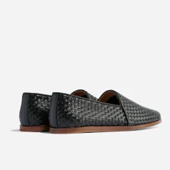 Nisolo Sandals & Slip Ons-Alejandro Woven Slip On Woven Black
