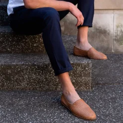 Nisolo Sandals & Slip Ons-Alejandro Woven Slip On Woven Brown