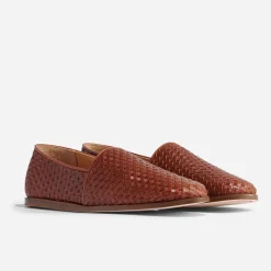 Nisolo Sandals & Slip Ons-Alejandro Woven Slip On Woven Brandy