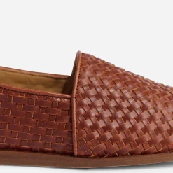 Nisolo Sandals & Slip Ons-Alejandro Woven Slip On Woven Brandy