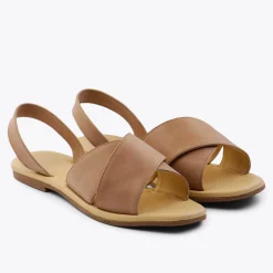 Nisolo Sandals-All-Day Cross Strap Sandal Almond