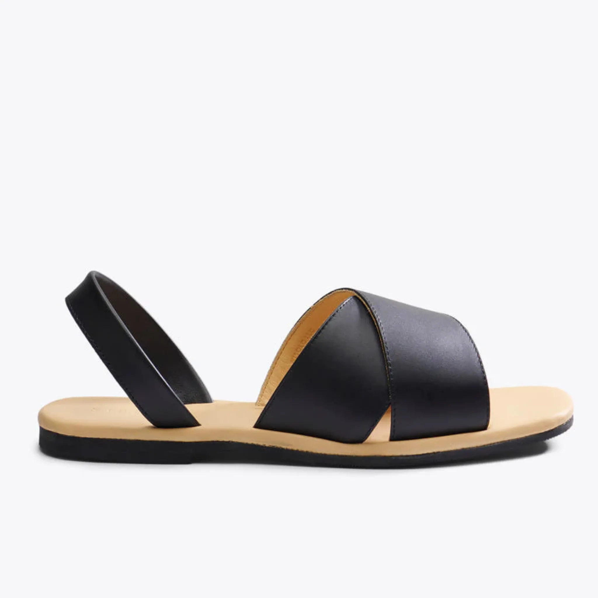 Nisolo Sandals-All-Day Cross Strap Sandal Black