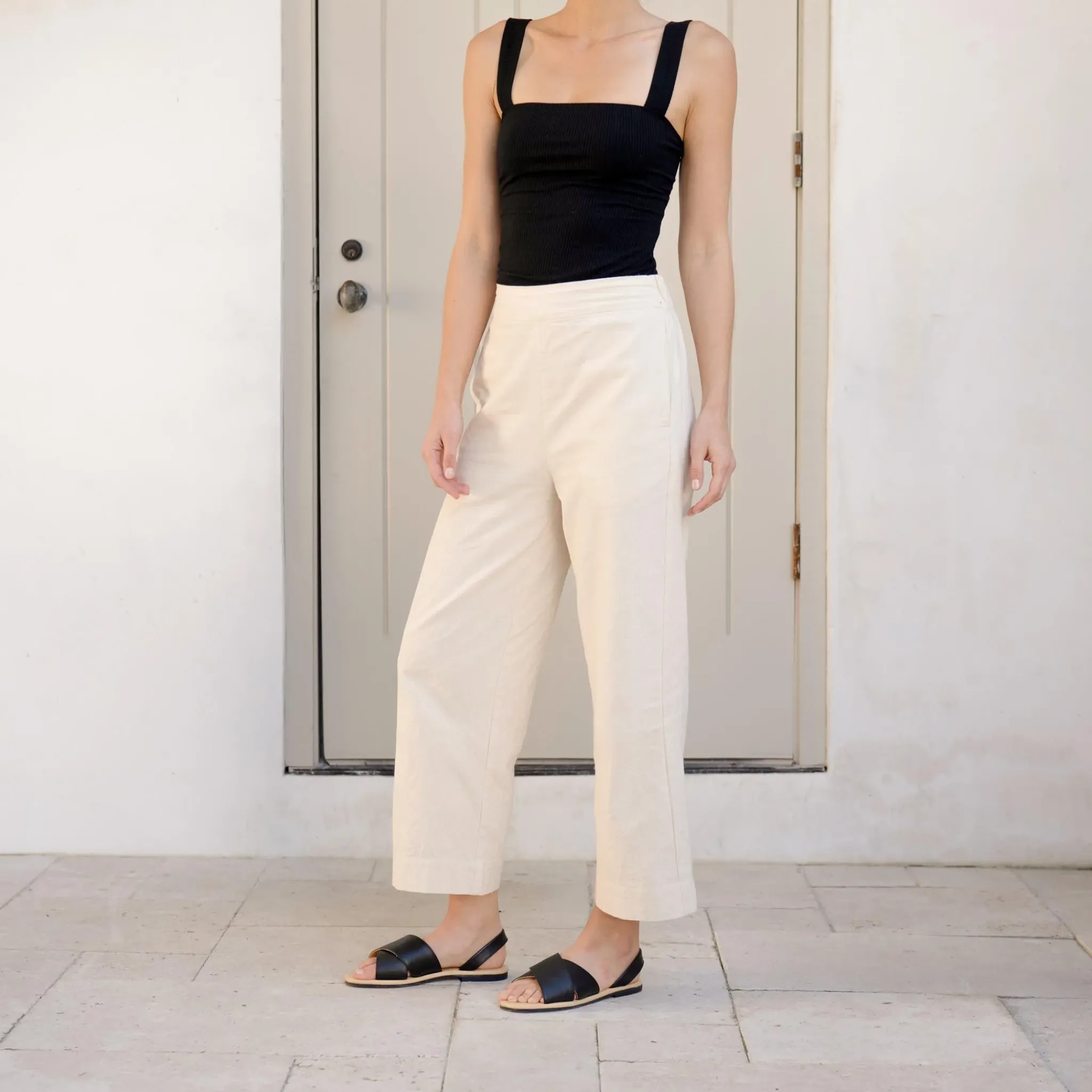 Nisolo Sandals-All-Day Cross Strap Sandal Black