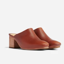 Nisolo Heels-All-Day Heeled Mule Brandy