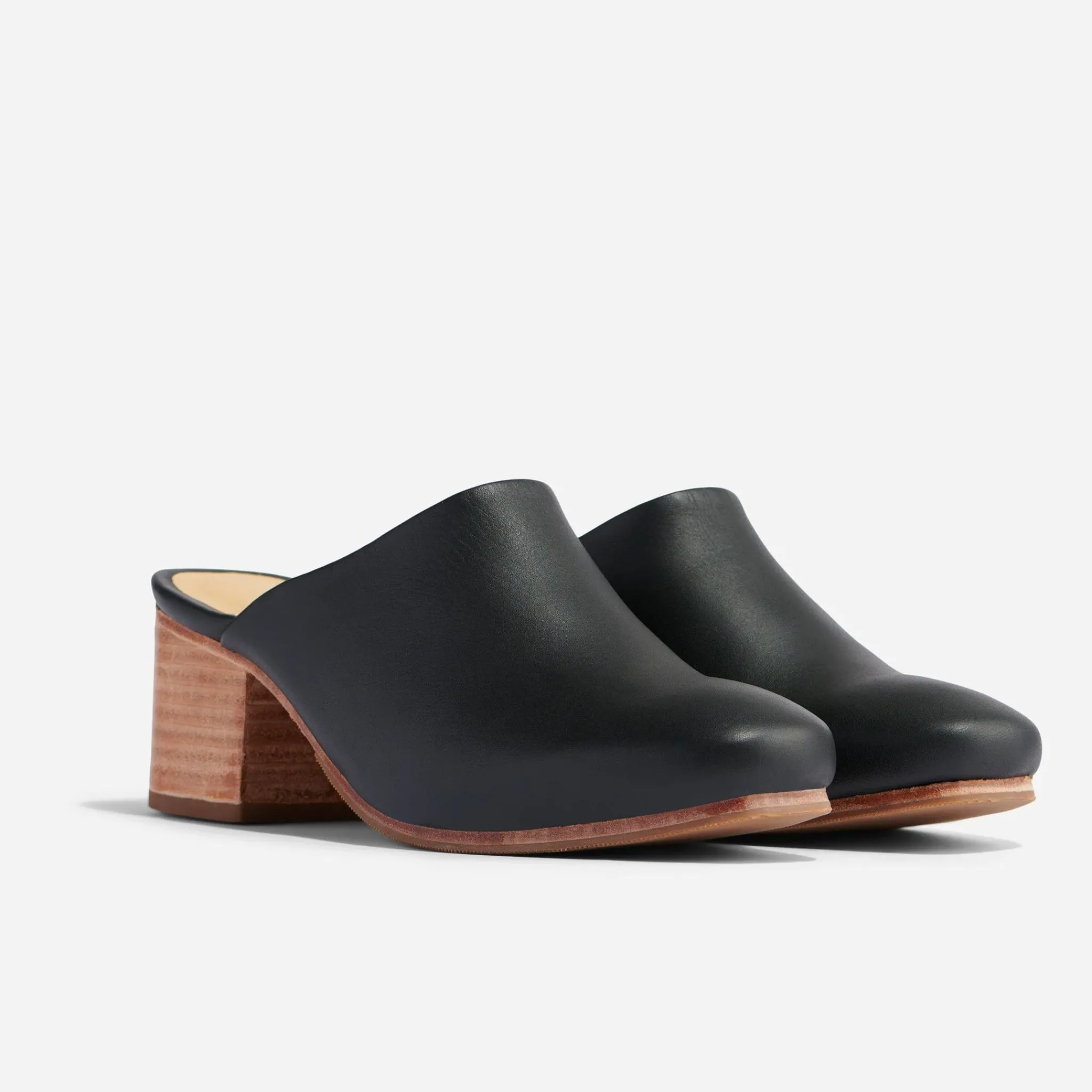 Nisolo Heels-All-Day Heeled Mule Black
