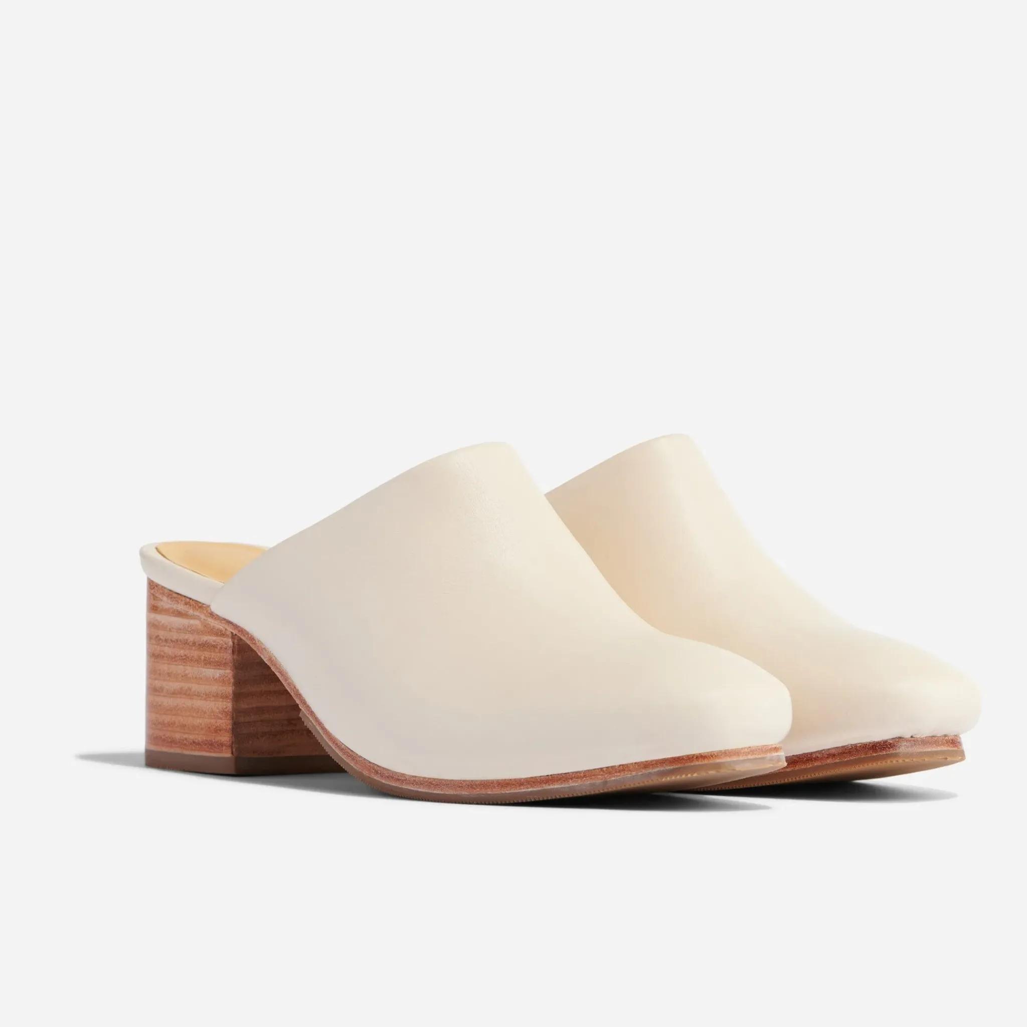 Nisolo Heels-All-Day Heeled Mule Bone