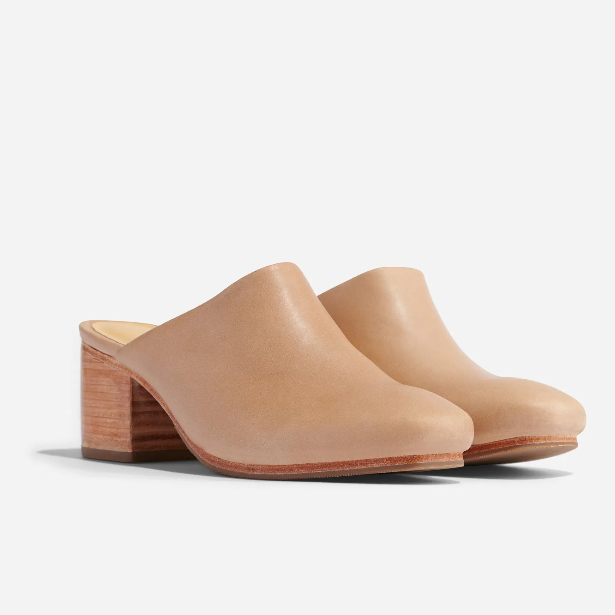 Nisolo Mules-All-Day Heeled Mule Almond