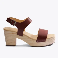 Nisolo Heels-All-Day Open Toe Clog Brandy