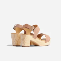 Nisolo Heels-All-Day Open Toe Clog Desert Rose