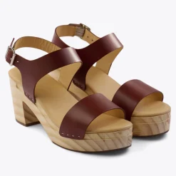 Nisolo Sandals-All-Day Open Toe Clog Brandy