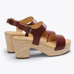 Nisolo Sandals-All-Day Open Toe Clog Brandy