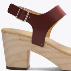 Nisolo Sandals-All-Day Open Toe Clog Brandy