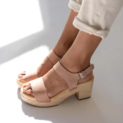 Nisolo Sandals-All-Day Open Toe Clog Desert Rose