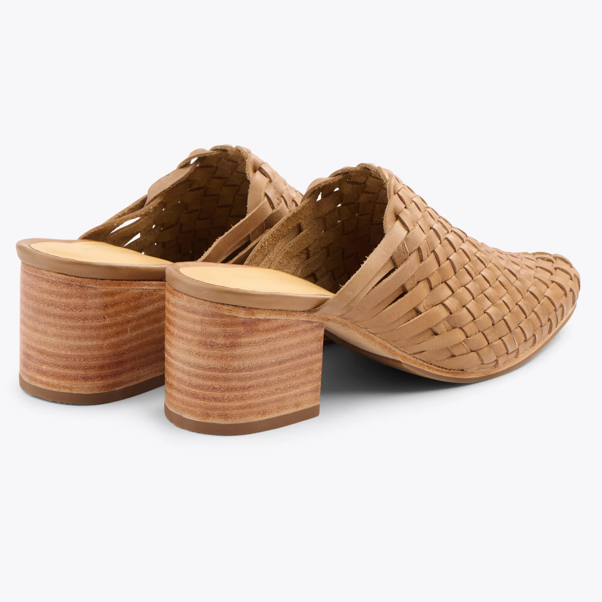 Nisolo Heels-All-Day Woven Heeled Mule Almond