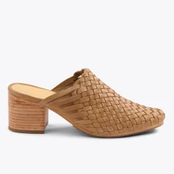 Nisolo Heels-All-Day Woven Heeled Mule Almond