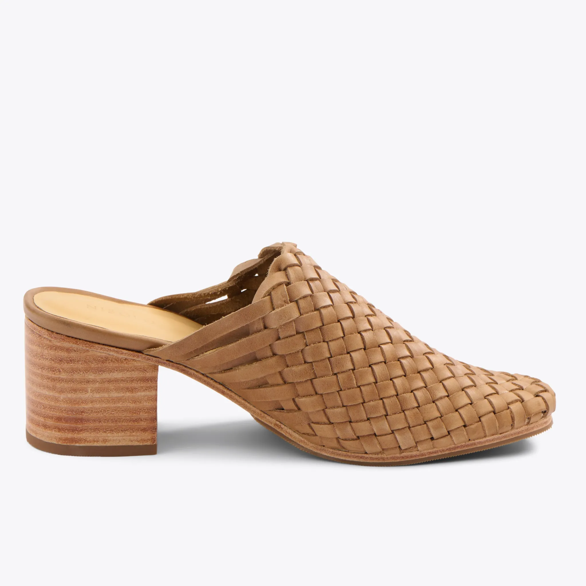 Nisolo Heels-All-Day Woven Heeled Mule Almond