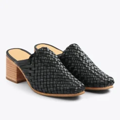 Nisolo Heels-All-Day Woven Heeled Mule Black