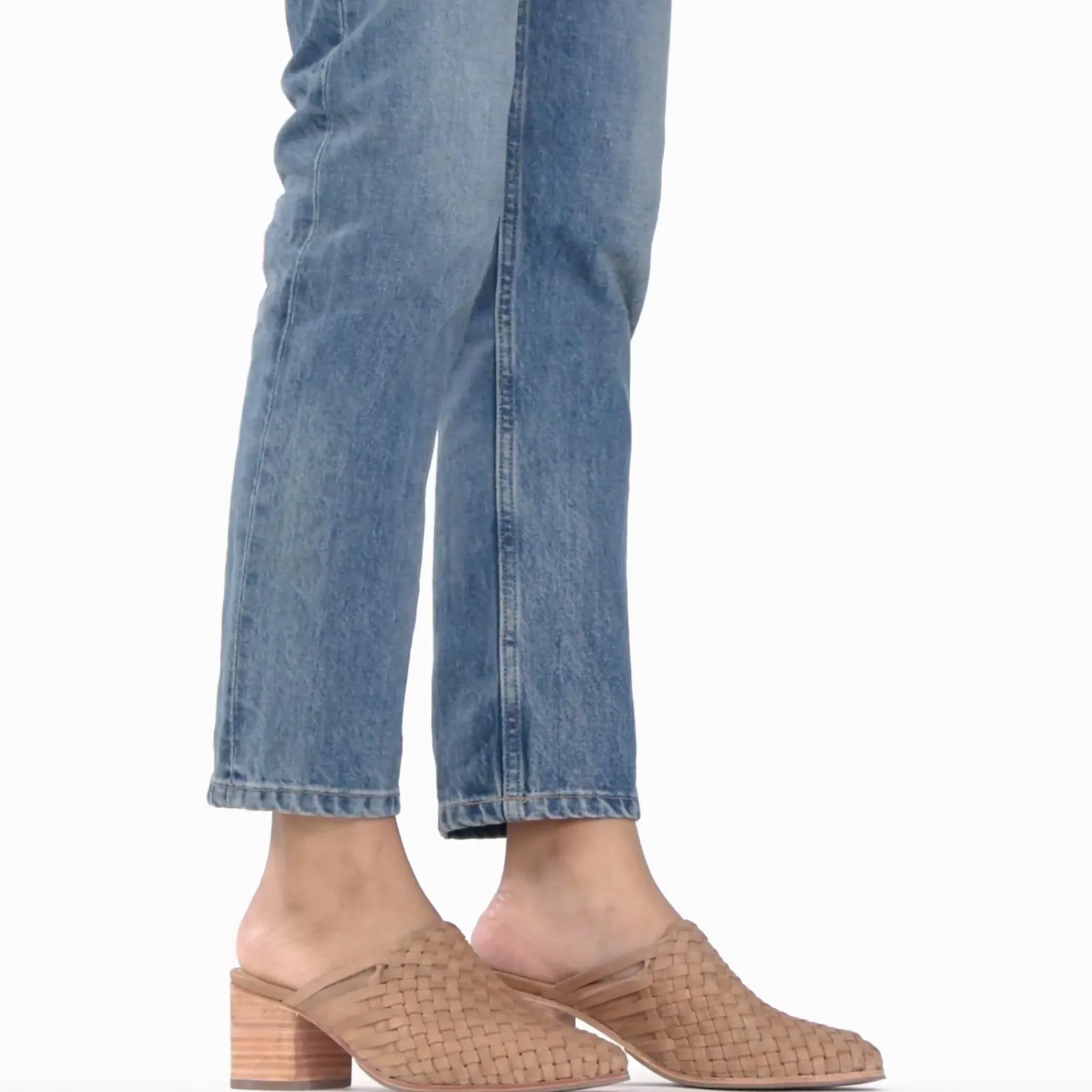 Nisolo Mules-All-Day Woven Heeled Mule Almond