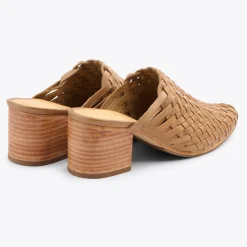 Nisolo Mules-All-Day Woven Heeled Mule Almond