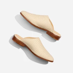 Nisolo Flats & Slip Ons-Ama Woven Mule Woven Bone