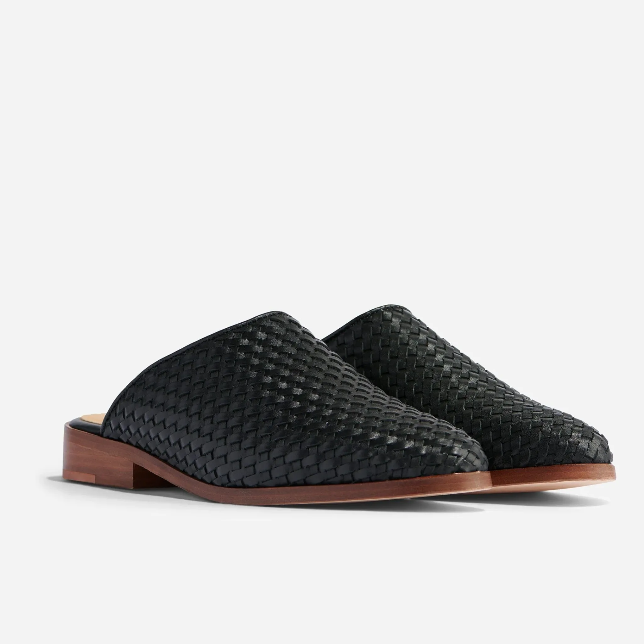 Nisolo Flats & Slip Ons-Ama Woven Mule Woven Black