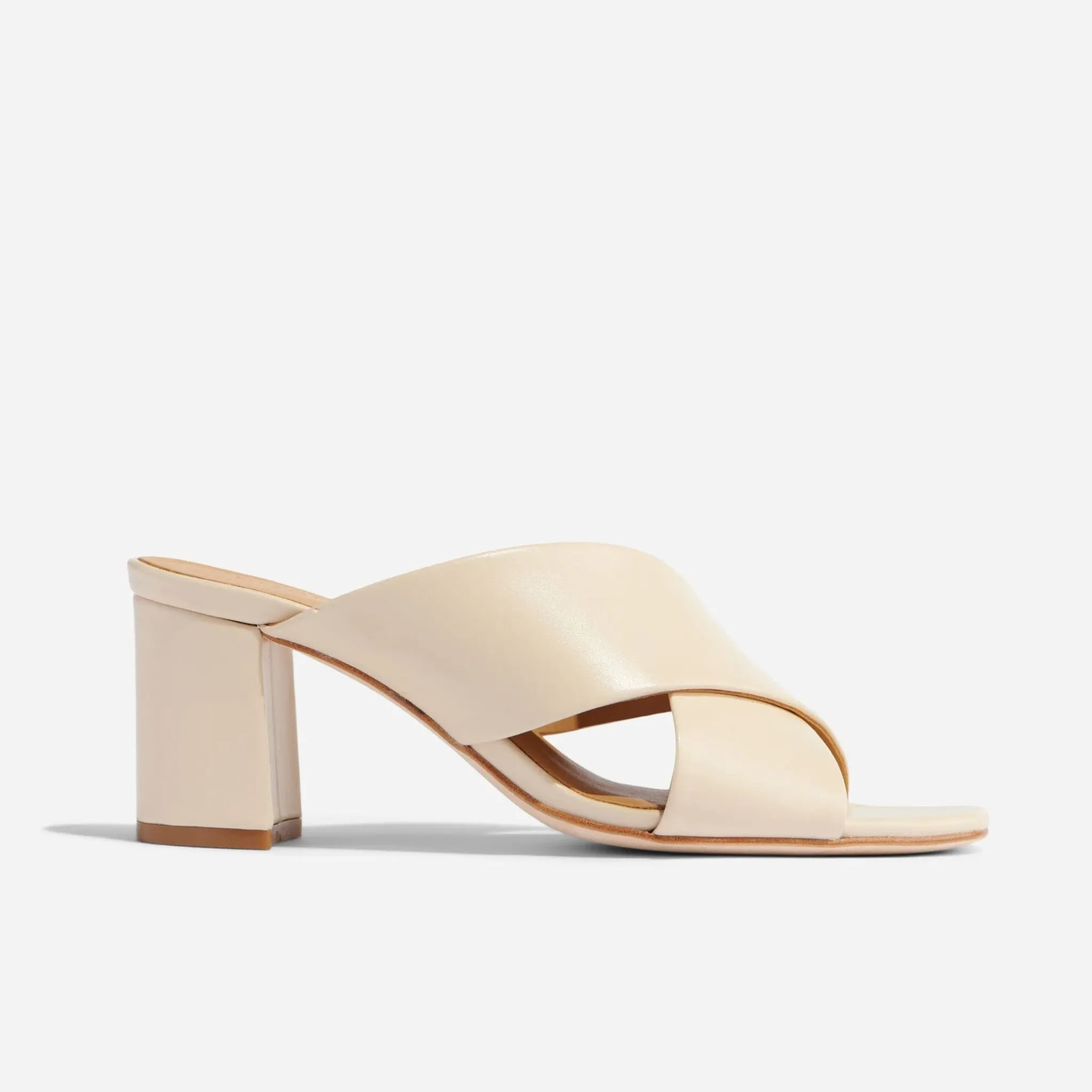 Nisolo Heels-Carina Cross Strap Mule Bone