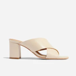 Nisolo Sandals-Carina Cross Strap Mule Bone