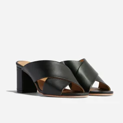 Nisolo Sandals-Carina Cross Strap Mule Black