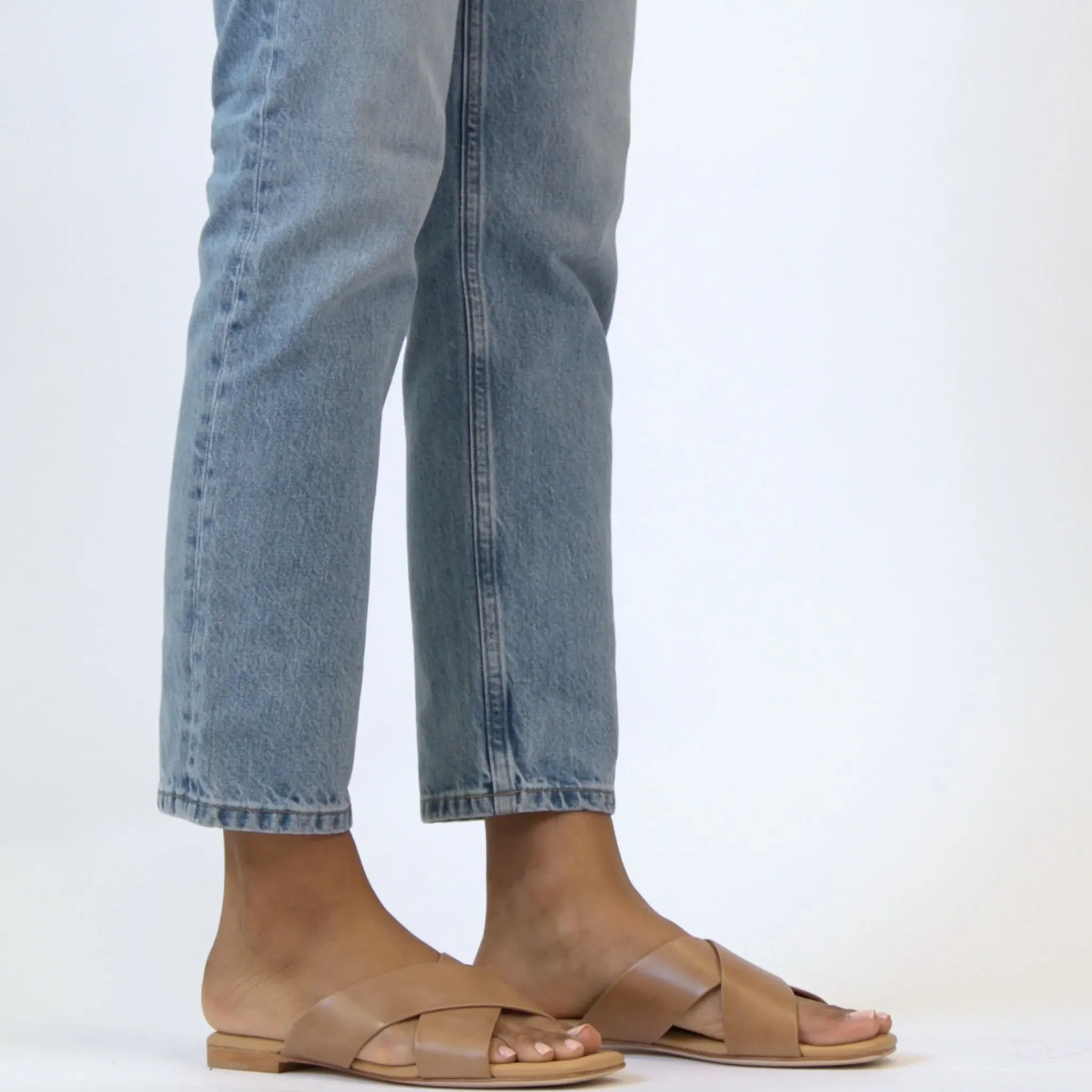 Nisolo Sandals-Catalina Slide Sandal Almond
