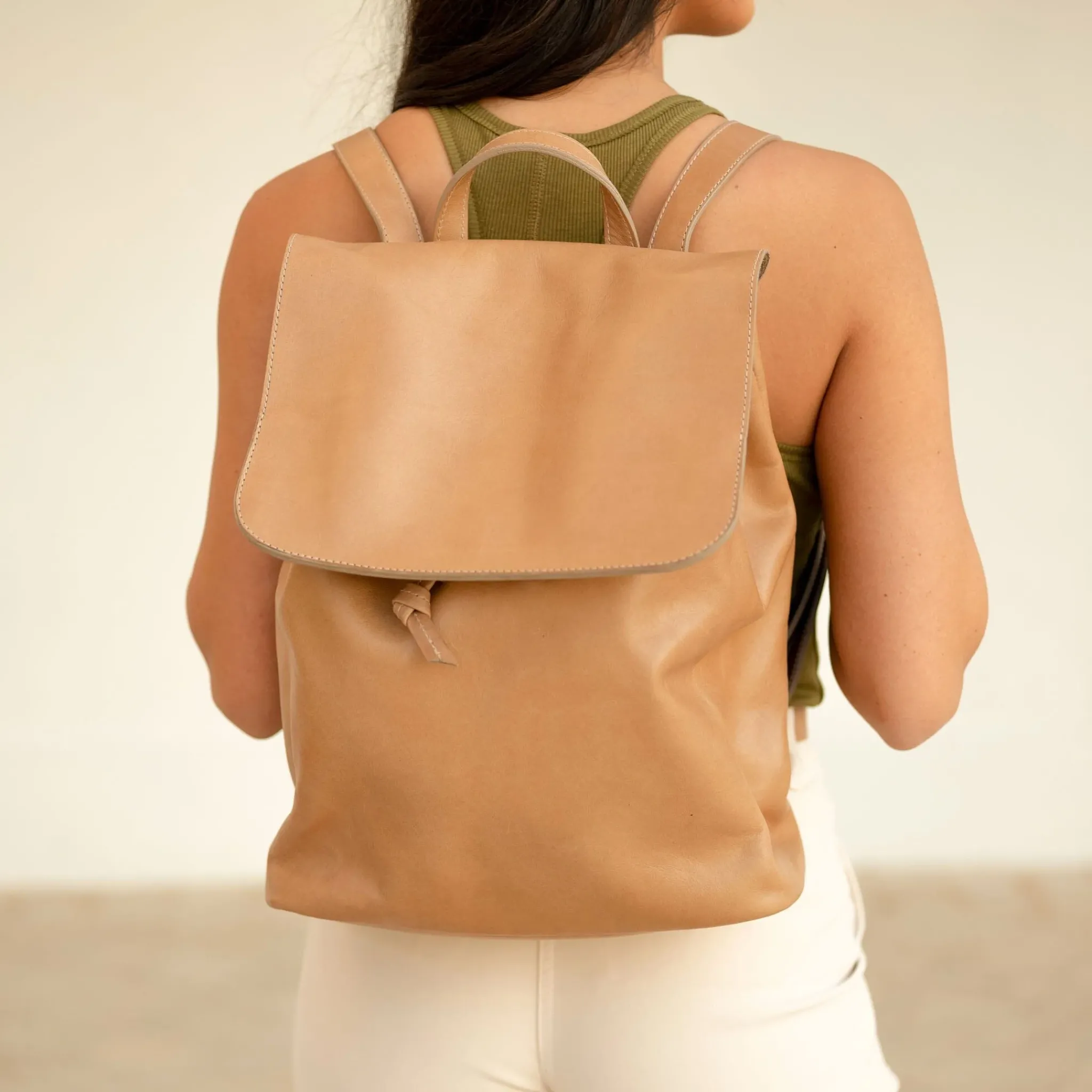 Nisolo Bags & Wallets-Daniela Drawstring Backpack Almond