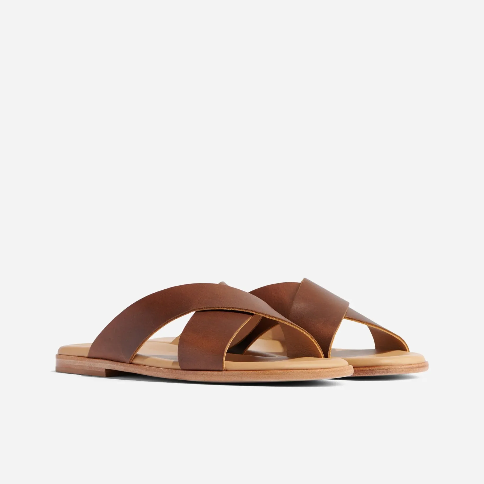 Nisolo Sandals & Slip Ons-Dante Cross Strap Sandal Brown