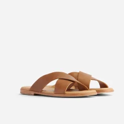 Nisolo Sandals & Slip Ons-Dante Cross Strap Sandal Tobacco