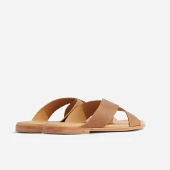 Nisolo Sandals & Slip Ons-Dante Cross Strap Sandal Tobacco