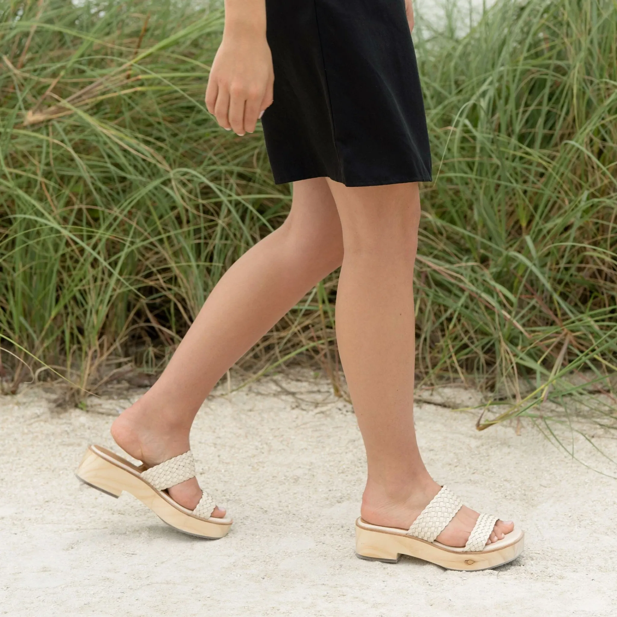 Nisolo Heels-Ellie All-Day Clog Woven Bone