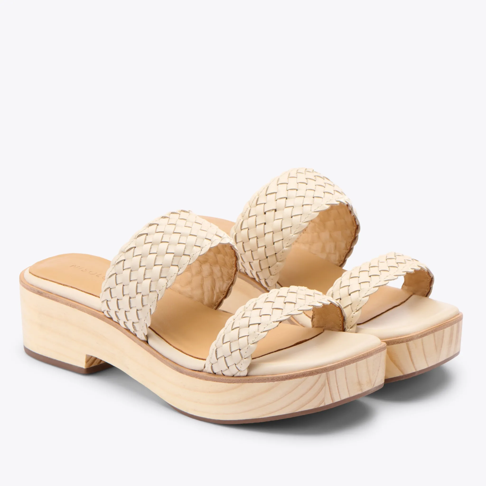 Nisolo Sandals-Ellie All-Day Clog Woven Bone