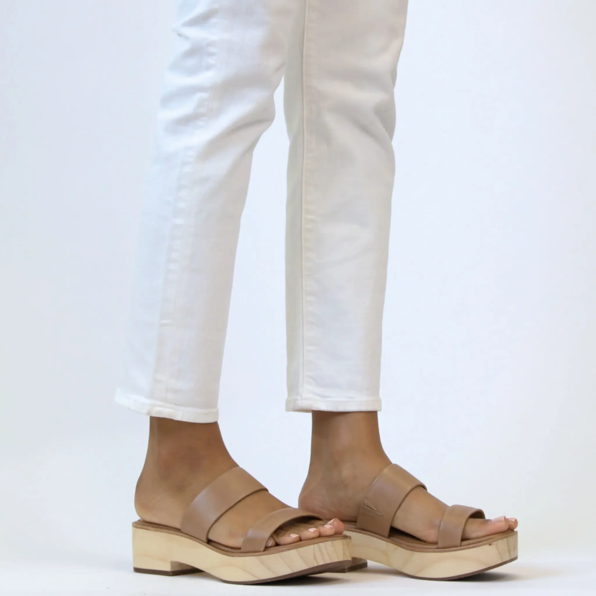 Nisolo Sandals-Ellie All-Day Clog Almond