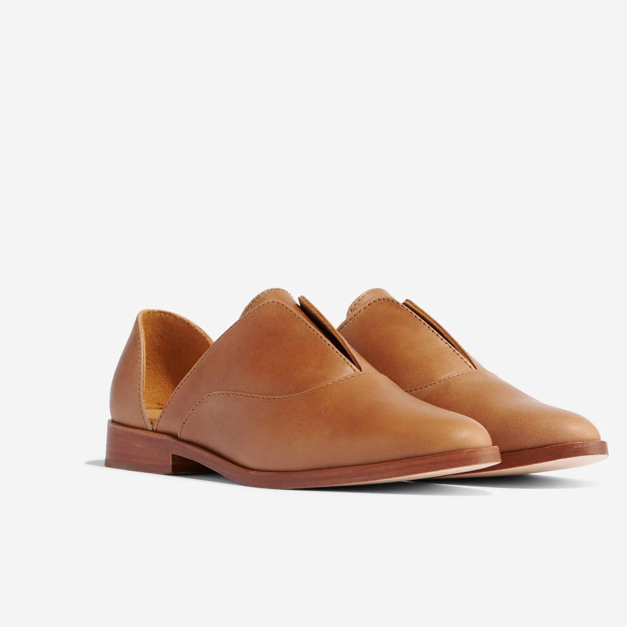 Nisolo Flats & Slip Ons-Emma D'Orsay Oxford Almond