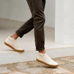 Nisolo Sneakers-Everyday Mid Top Sneaker Bone/Gum