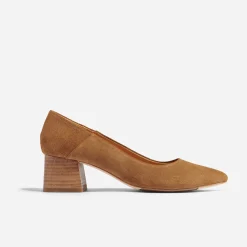 Nisolo Heels-Fiorela Go-To Mid Heel Taupe Suede