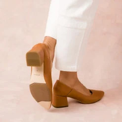 Nisolo Heels-Fiorela Go-To Mid Heel Caramel