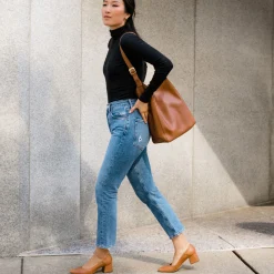 Nisolo Heels-Fiorela Go-To Mid Heel Caramel