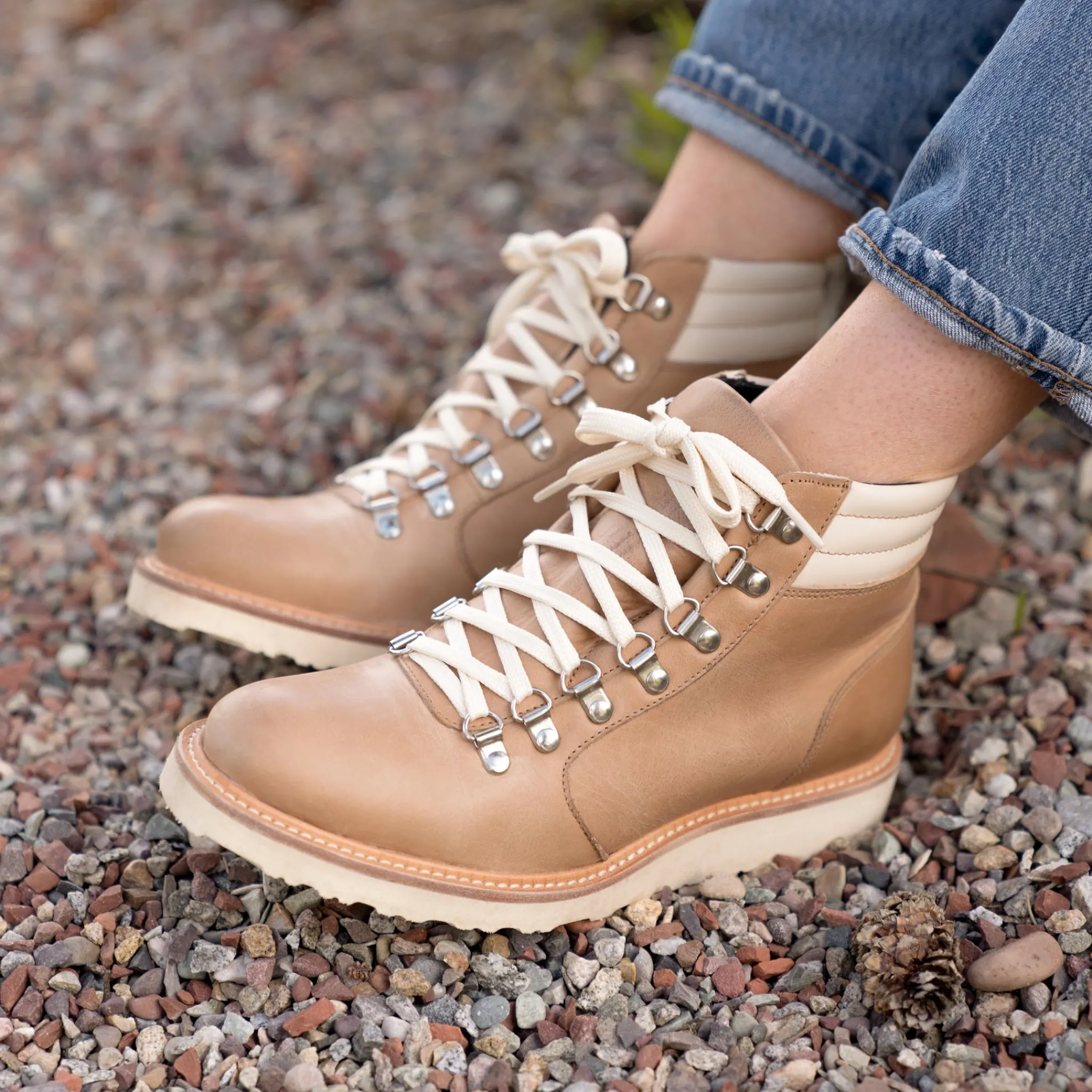 Nisolo Boots-Go-To City Hiker Boot Almond