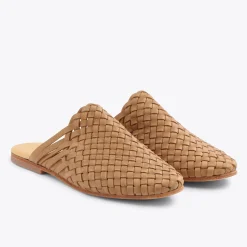 Nisolo Mules-Go-To Woven Slip On Almond