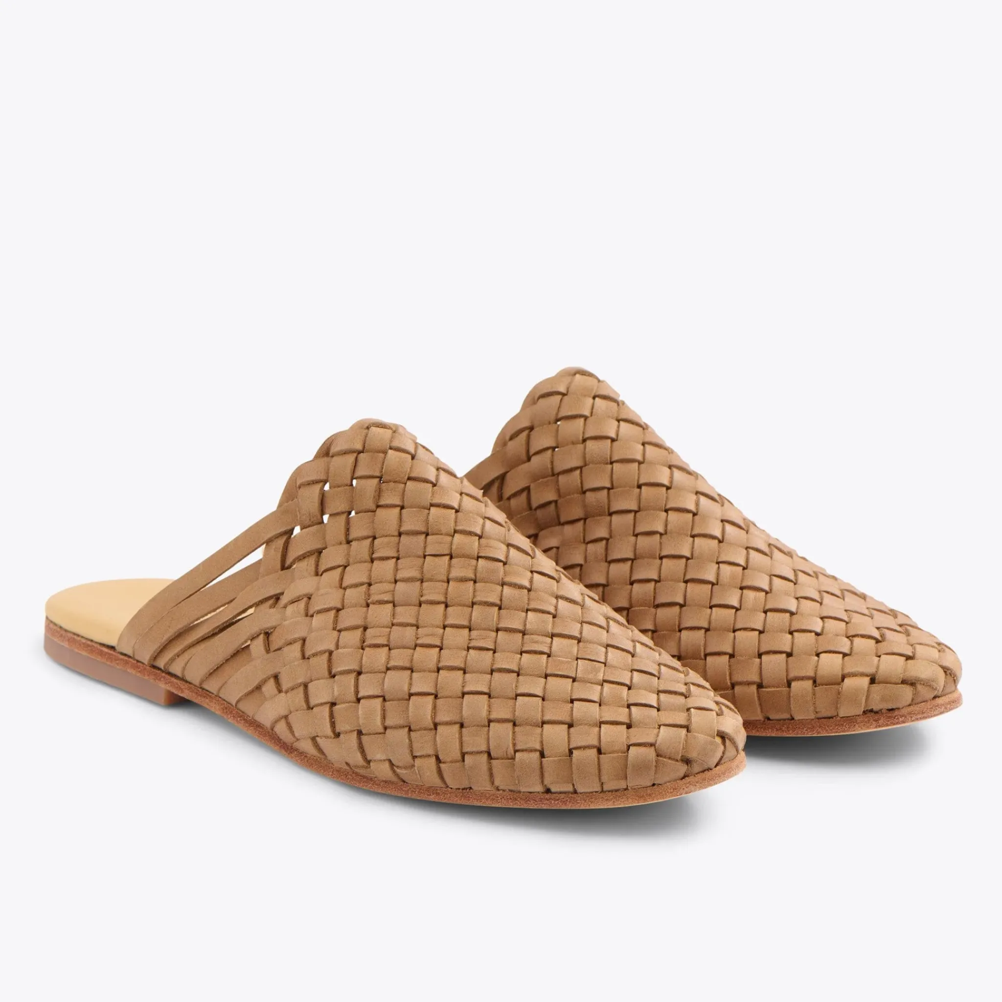 Nisolo Mules-Go-To Woven Slip On Almond