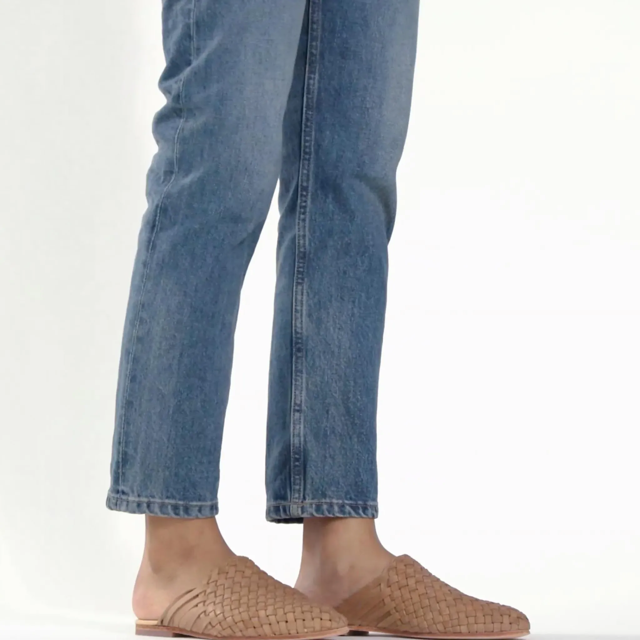 Nisolo Mules-Go-To Woven Slip On Almond