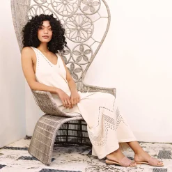 Nisolo Flats & Slip Ons-Isla Woven Slide Woven Desert Rose